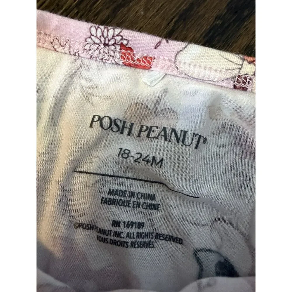 Posh Peanut 2 Piece Pink Pumpkin Baby Girl Set Bamboo 18-24 Months